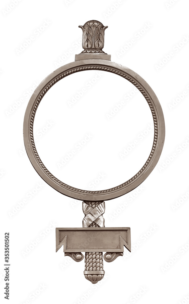 Silver frame for paintings, mirrors or photo isolated on white background