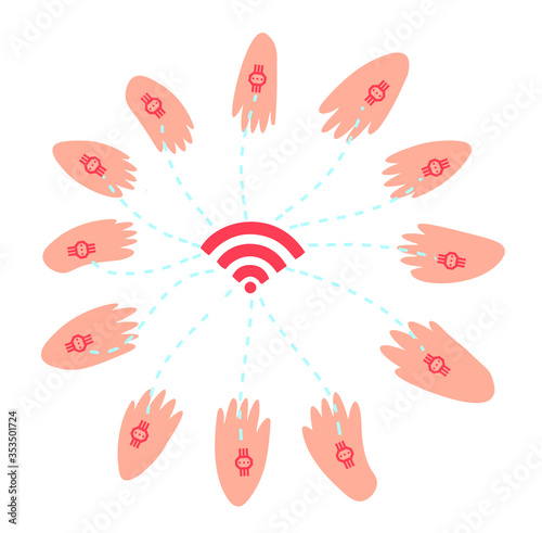 tracking people through implanted subcutaneous chips. 
popular conspiracy theory