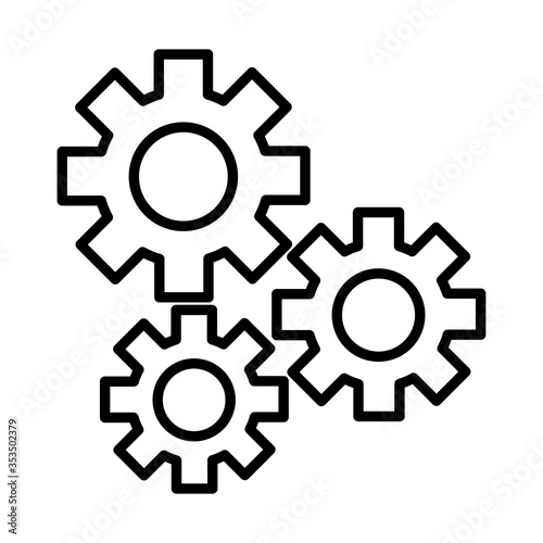 gears settings line style icon