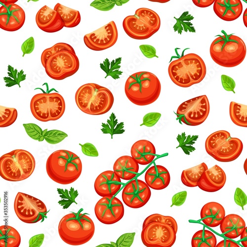 Seamless pattern red tomato