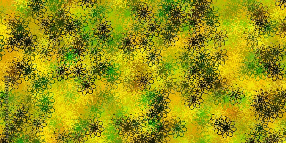 Light Green, Yellow vector pattern with wry lines. Light Green, Yellow vector pattern with wry lines.