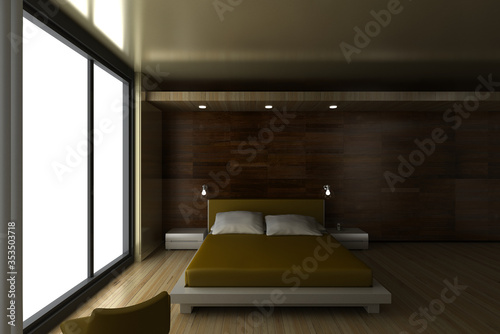Bedroom home interiors, original 3d rendering and models