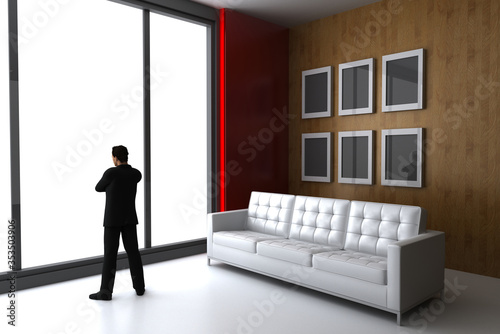 Living home interiors, original 3d rendering and models
