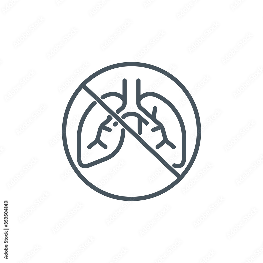 illness pneumonia lungs single line icon isolated on white. Perfect outline symbol medical treatment Coronavirus Covid 19 pandemic banner. Quality design element lung disease with editable Stroke illness pneumonia lungs single line icon isolated on white. Perfect outline symbol medical treatment Coronavirus Covid 19 pandemic banner. Quality design element lung disease with editable Stroke