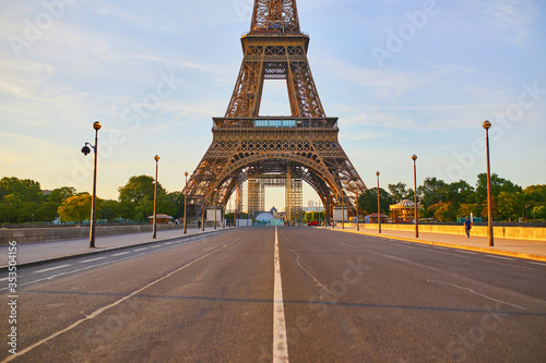Scenic view of Eiffel tower over Iena bridge