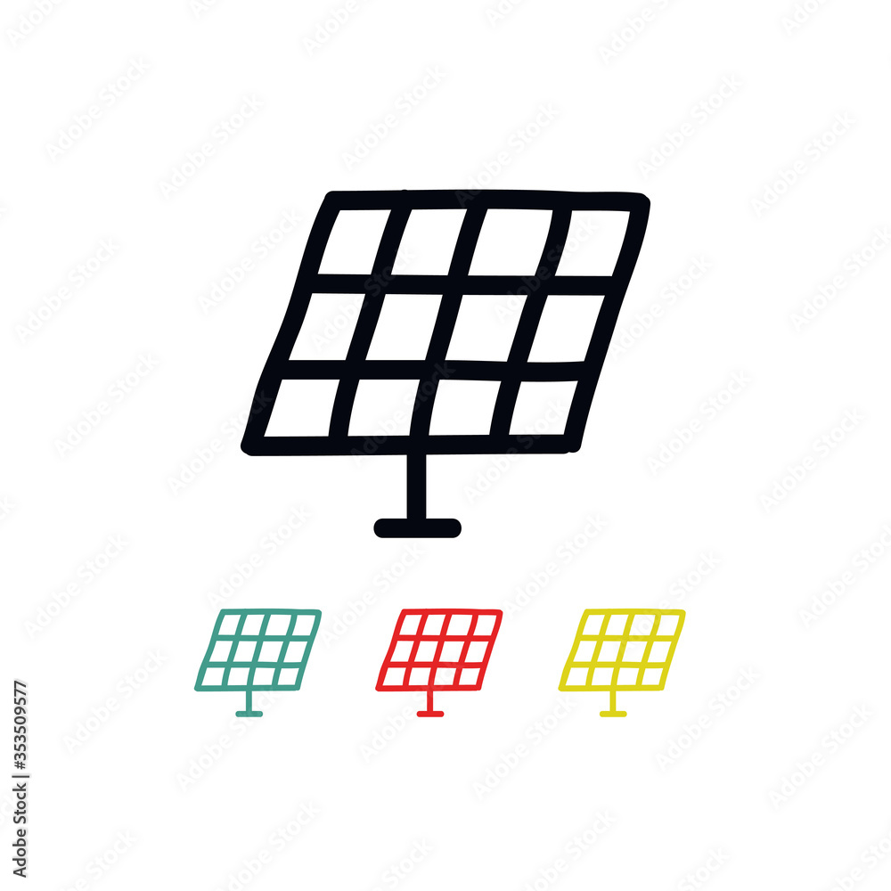 solar panel doodle icon, vector illustration solar panel doodle icon, vector illustration