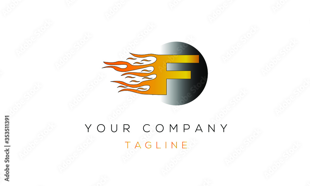 Letter F Logo Design, Letter F With Fire/Flames Letter F Logo Design, Letter F With Fire/Flames