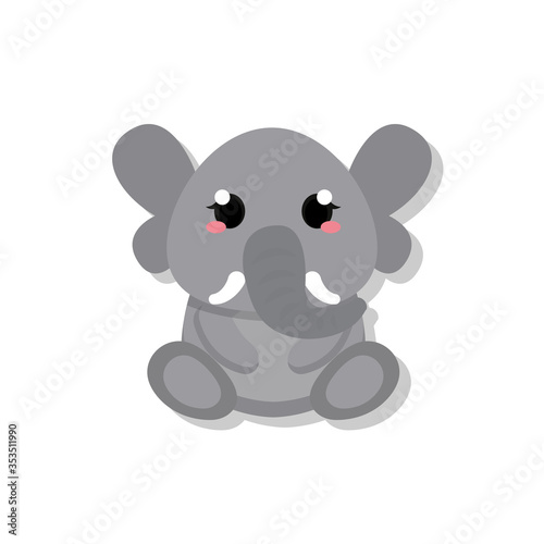 Isolated cute baby elephant