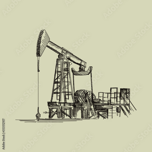 Hand-drawn sketch of national Azerbaijan symbols. Patterned carpet, qobustan rock, pomegranate, oil pump, Maiden tower, Karabakh horse on hind legs, lezginka dancer in a national costume	
