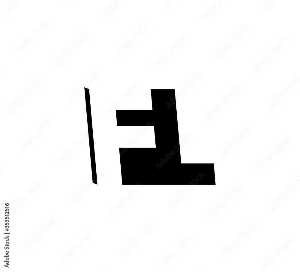 Initial letters Logo black positive/negative space FL Initial letters Logo black positive/negative space FL