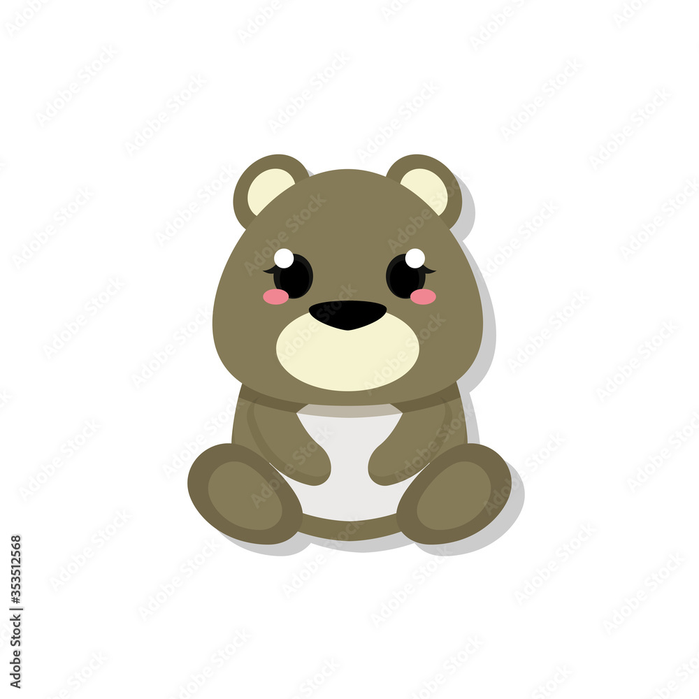 Fototapeta premium Isolated cute baby bear