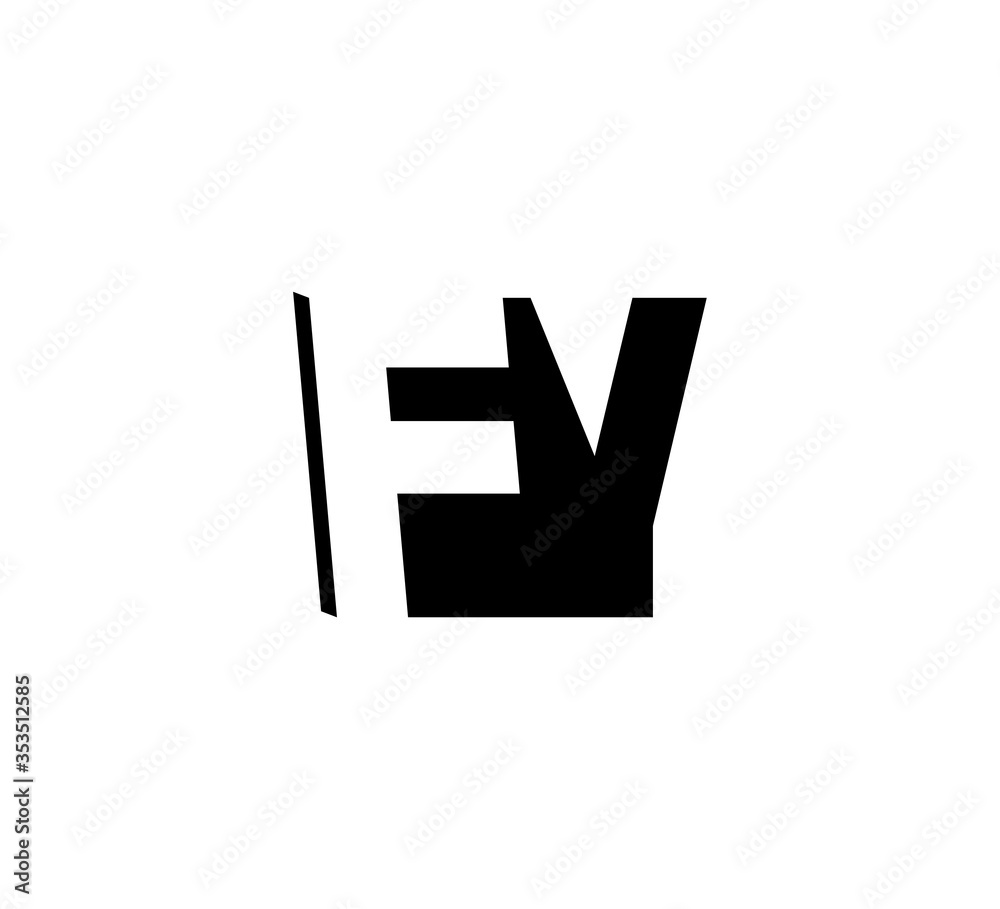 Initial letters Logo black positive/negative space FY Initial letters Logo black positive/negative space FY