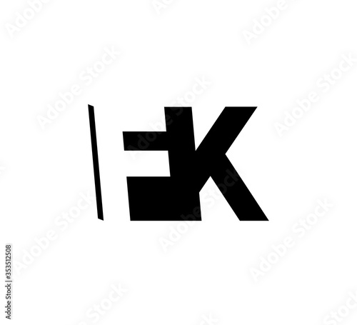 Free Download Initial letters Logo black positive/negative space FK - GFXLoad