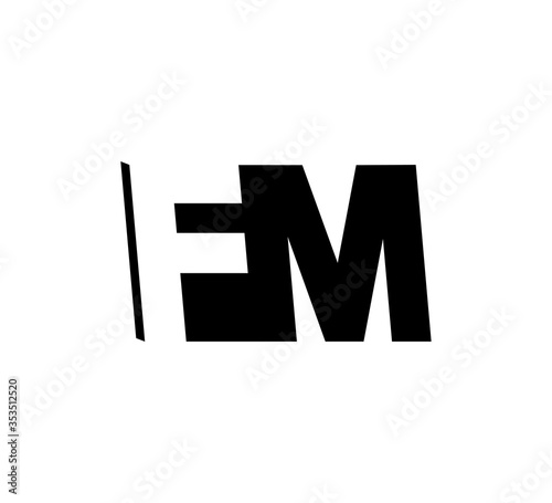 Free Download Initial letters Logo black positive/negative space FM - GFXLoad