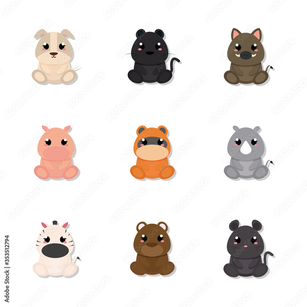 Set of cute animals Set of cute animals