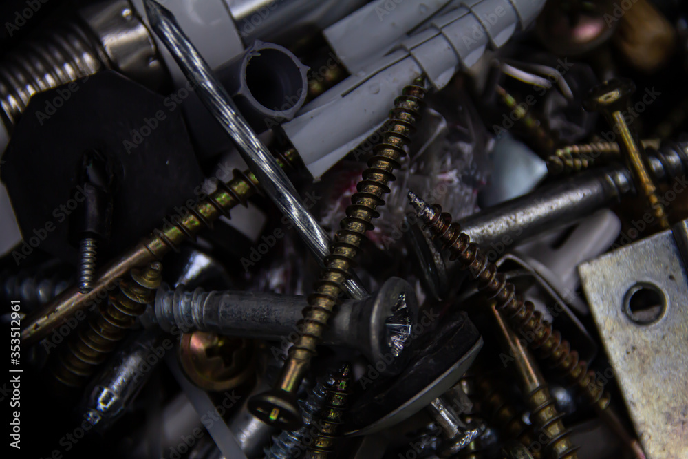 Screws and metal pieces Screws and metal pieces