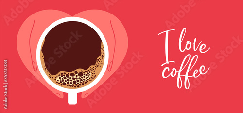 I love coffee concept banner