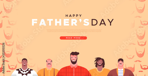 Father's Day web page template diverse dad group