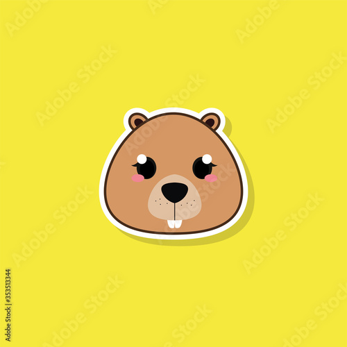 Isolated cute baby beaver