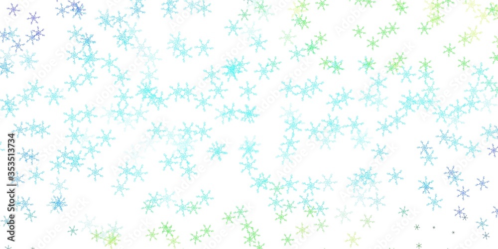 Light Blue, Green vector background with curves.