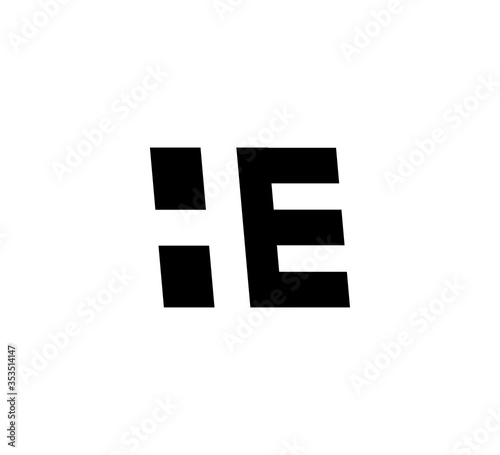 Initial letters Logo black positive/negative space HE