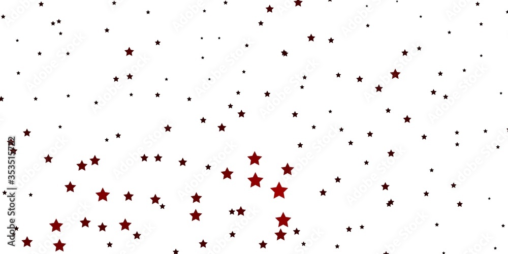 Dark Red vector template with neon stars. Blur decorative design in simple style with stars. Design for your business promotion.