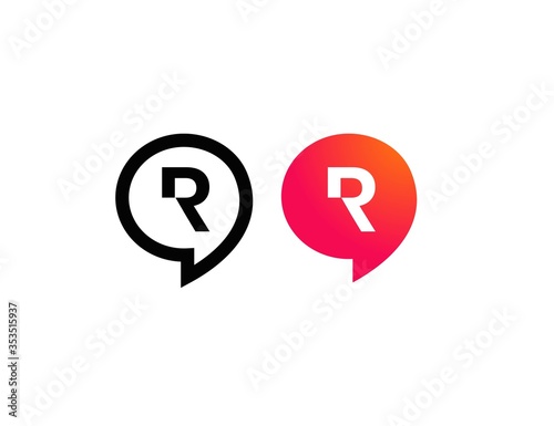 Free Download Letter R Chat Talk Logo Design Template Vector  - GFXLoad