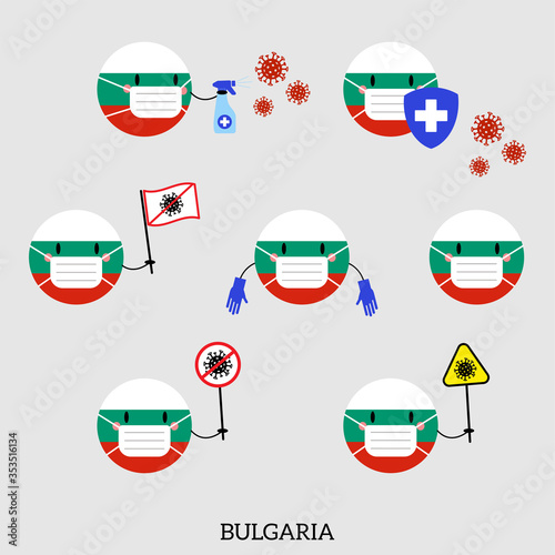 Free Download Set of Bulgaria Country Balls Icons.  - GFXLoad