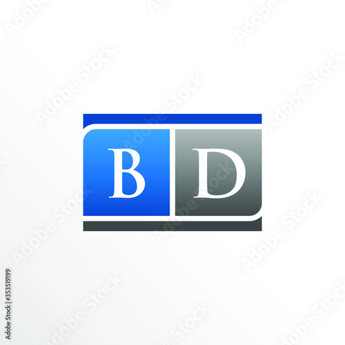 Initial Letter BD Square Logo Design