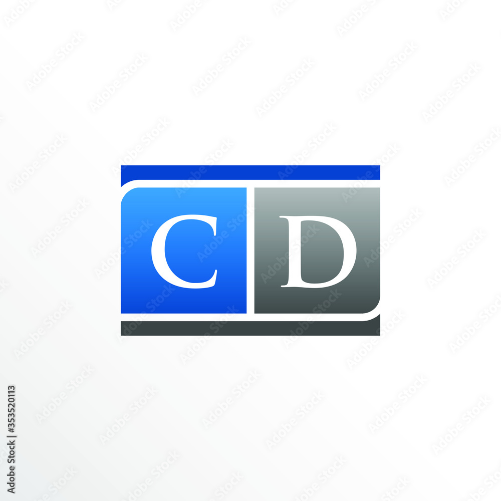 Initial Letter CD Square Logo Design