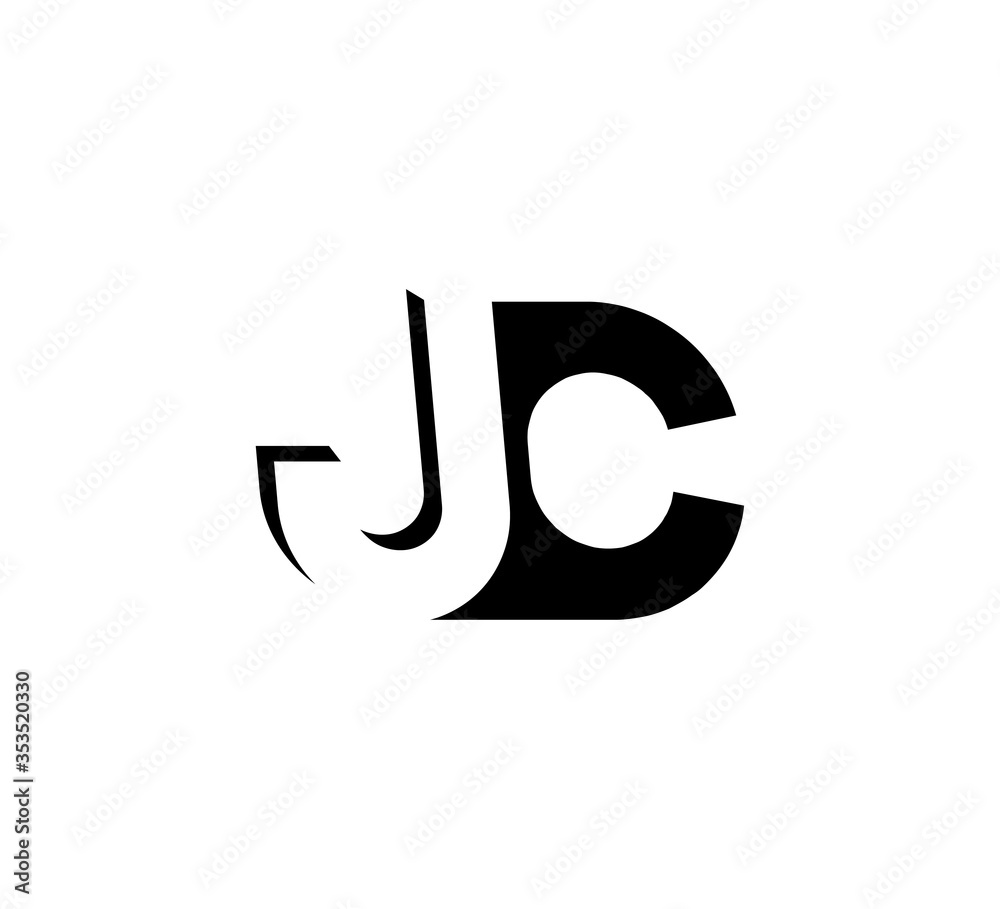Initial letters Logo black positive/negative space JC Initial letters Logo black positive/negative space JC