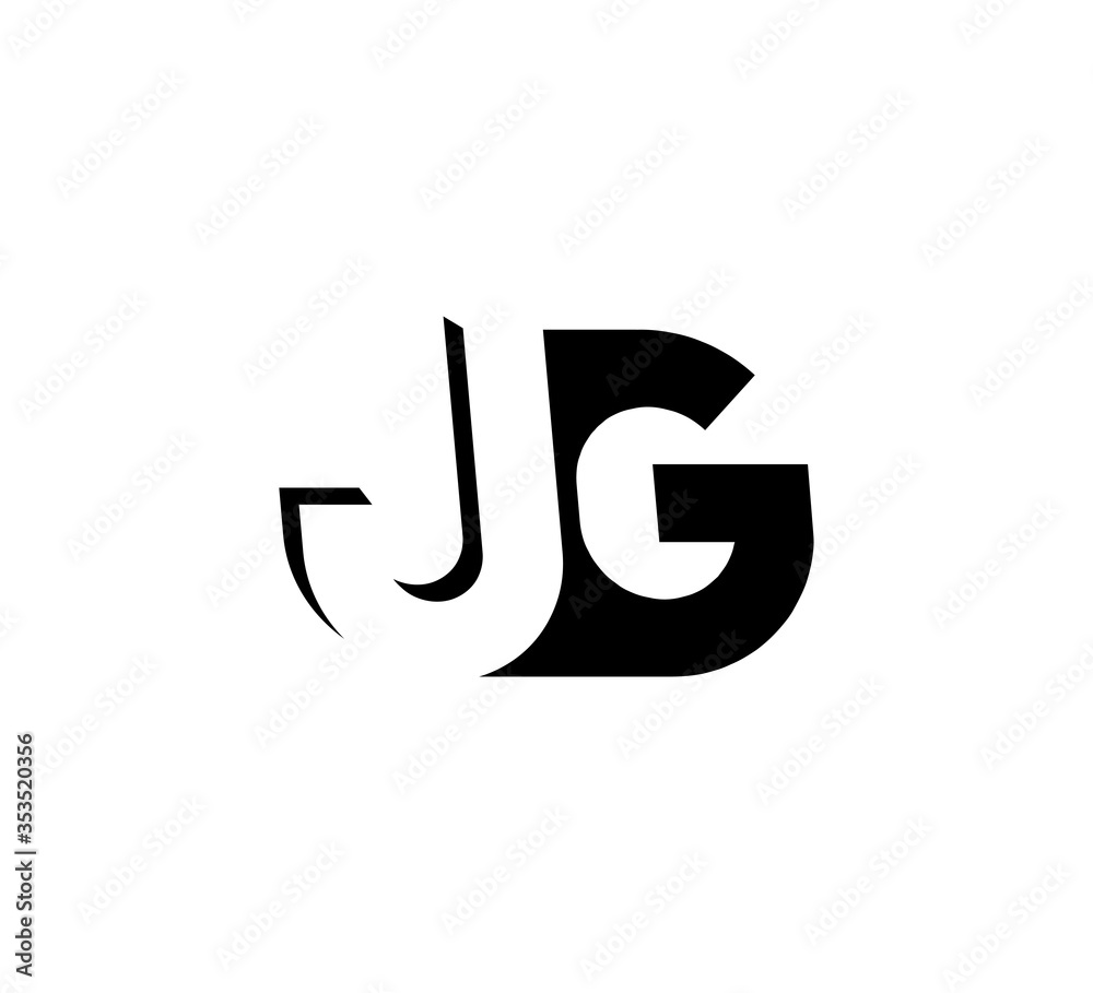 Initial letters Logo black positive/negative space JG