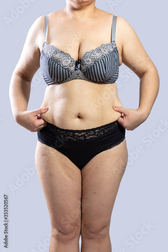 Real Body Plus Size Model Woman in lingerie