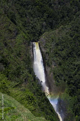 "Salto de Bordones" waterfall with rainbow  (ID: 353521918)
