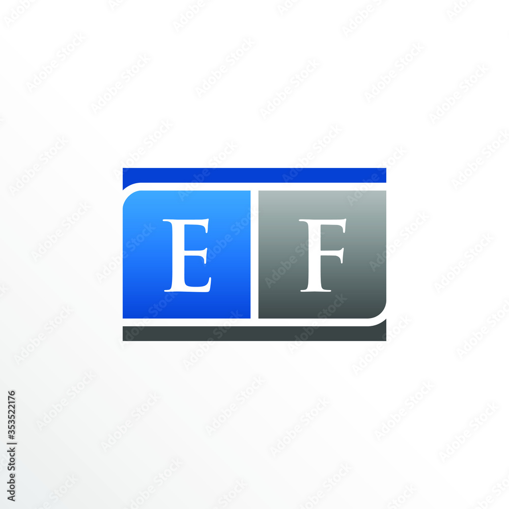 Fototapeta premium Initial Letter EF Square Logo Design