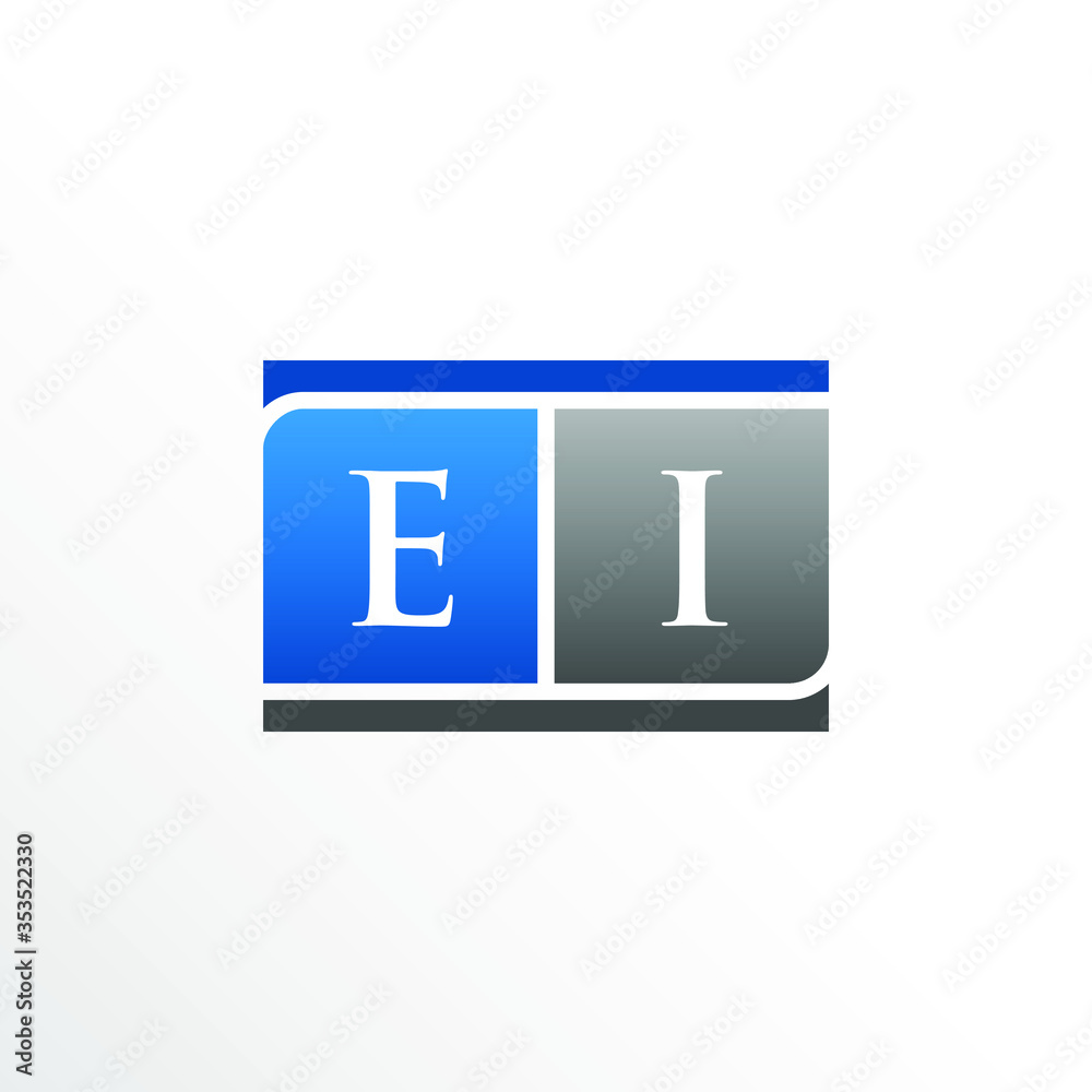 Initial Letter EI Square Logo Design Initial Letter EI Square Logo Design