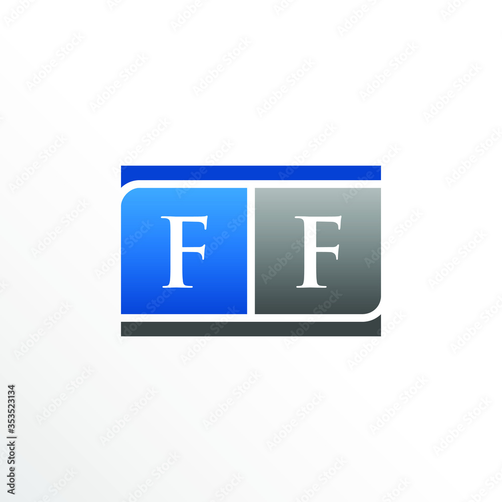 Initial Letter FF Square Logo Design Initial Letter FF Square Logo Design