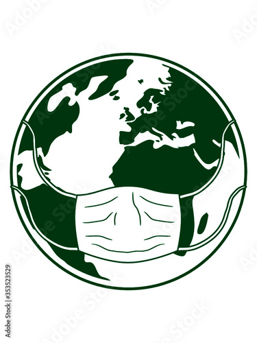 Planet Erde Schutzmaske Globus 