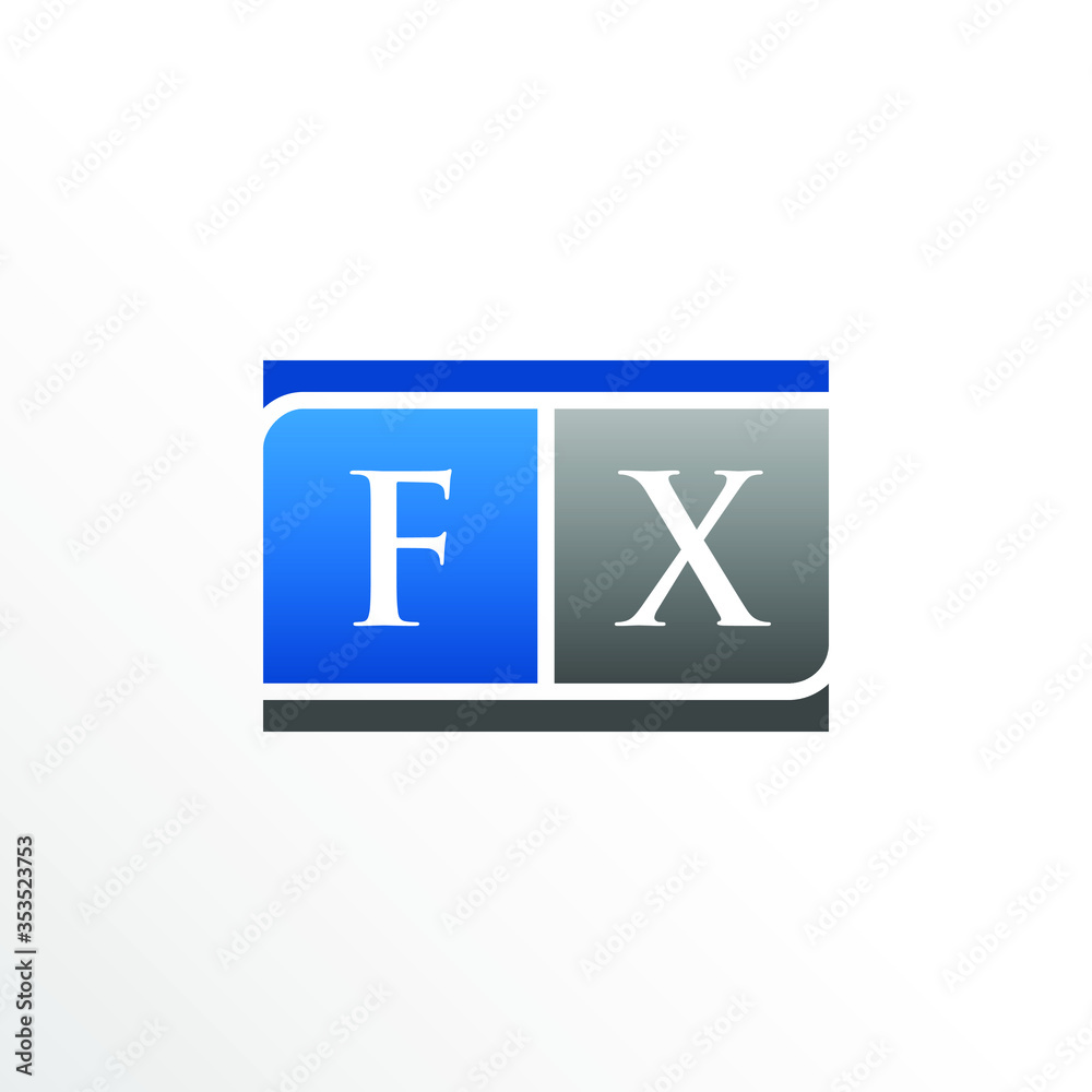 Obraz premium Initial Letter FX Square Logo Design