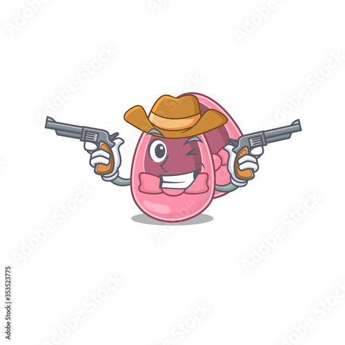 Cartoon character cowboy of baby girl shoes with guns