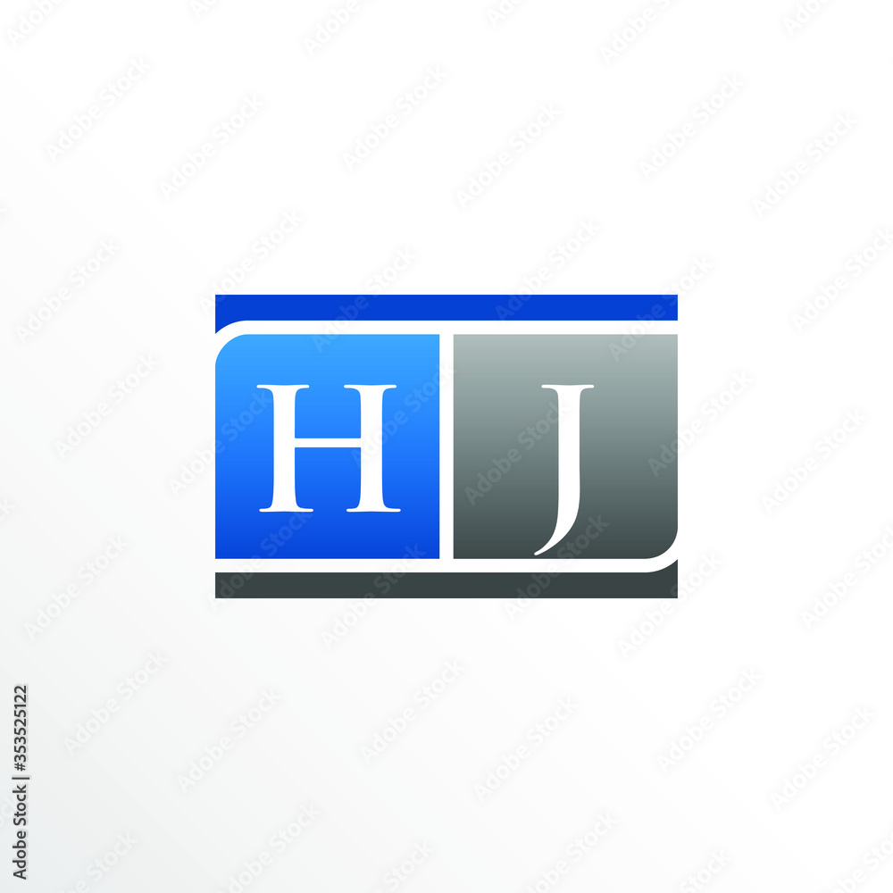 Initial Letter HJ Square Logo Design