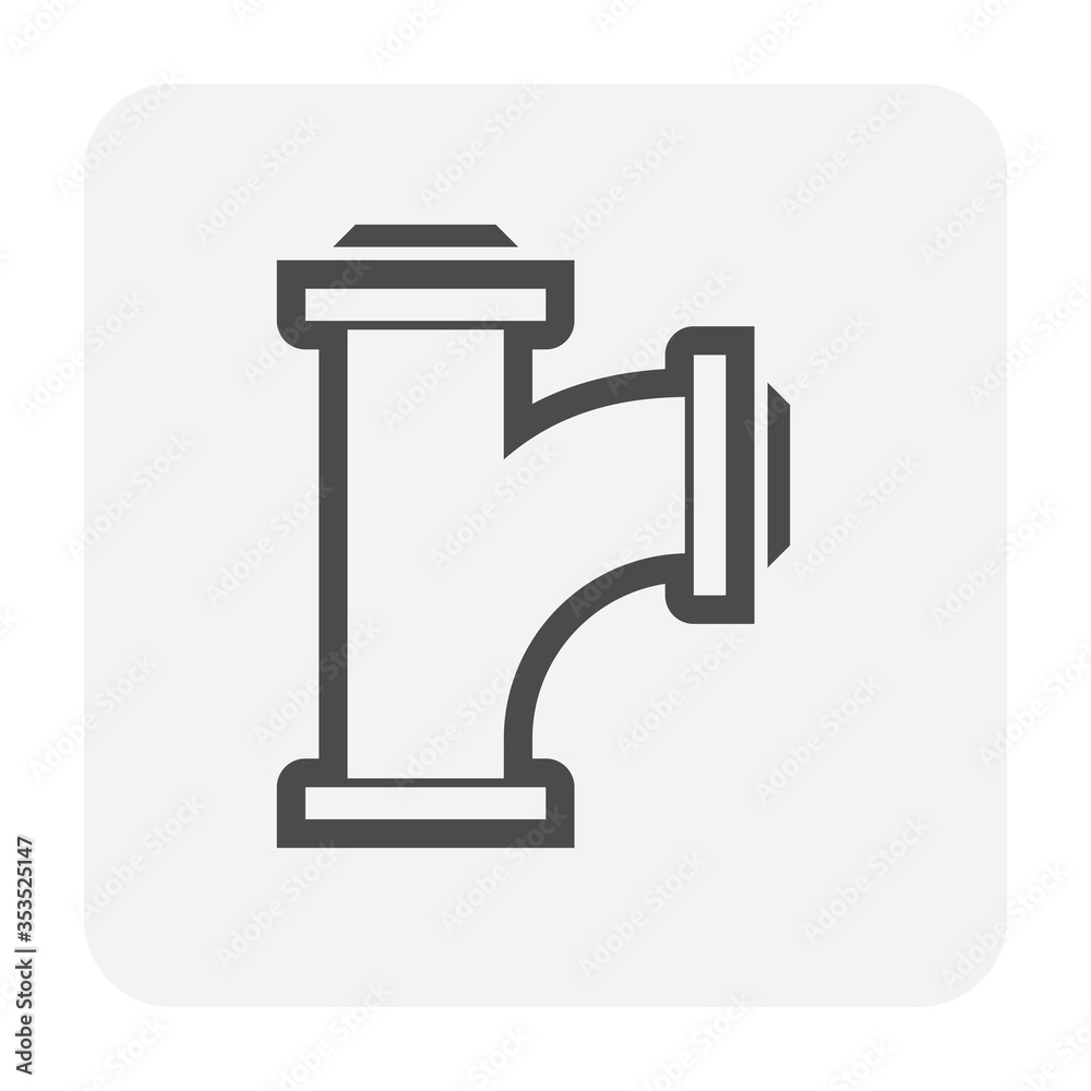 Pipe vector icon. Made from steel or metal connection by flange fitting fixing by screw and bolt. Part for pipeline construction to transport oil and gas in industry, water in plumbing and irrigation. Pipe vector icon. Made from steel or metal connection by flange fitting fixing by screw and bolt. Part for pipeline construction to transport oil and gas in industry, water in plumbing and irrigation.