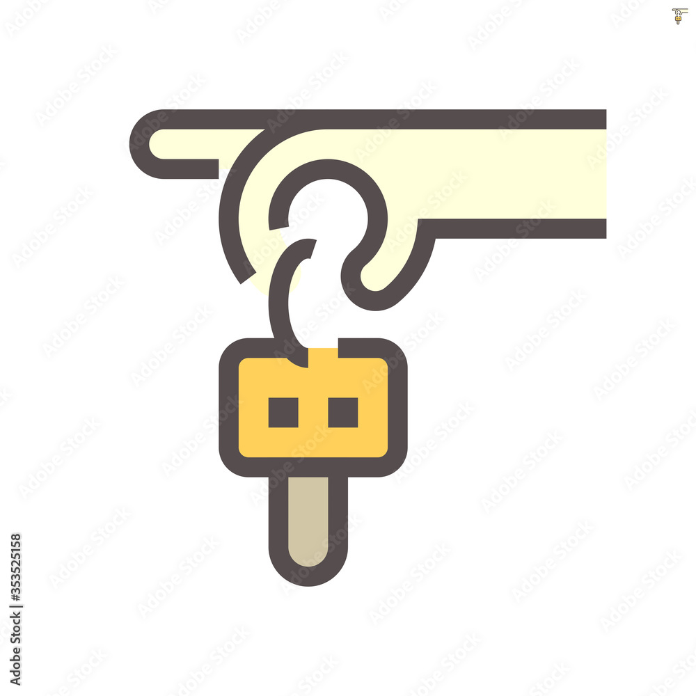 Car key and hand to show car sale concept vector icon design, 48X48 pixel perfect and editable stroke.