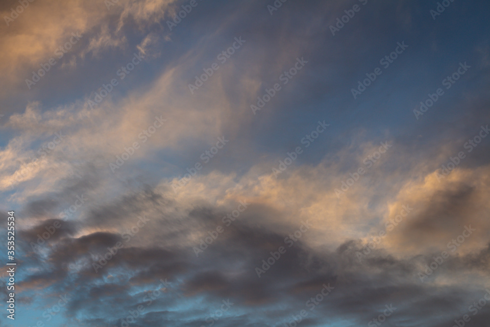 Beautiful clouds during sunset. Resource for designers.