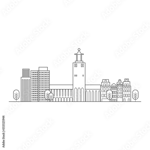 Outline of a city skyline