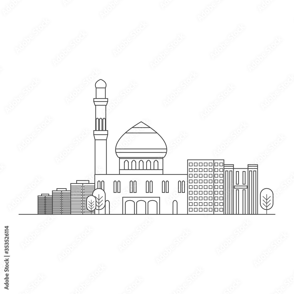 Obraz premium Outline of a city skyline