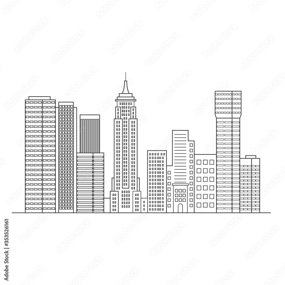 Fototapeta premium Zarys panoramy miasta