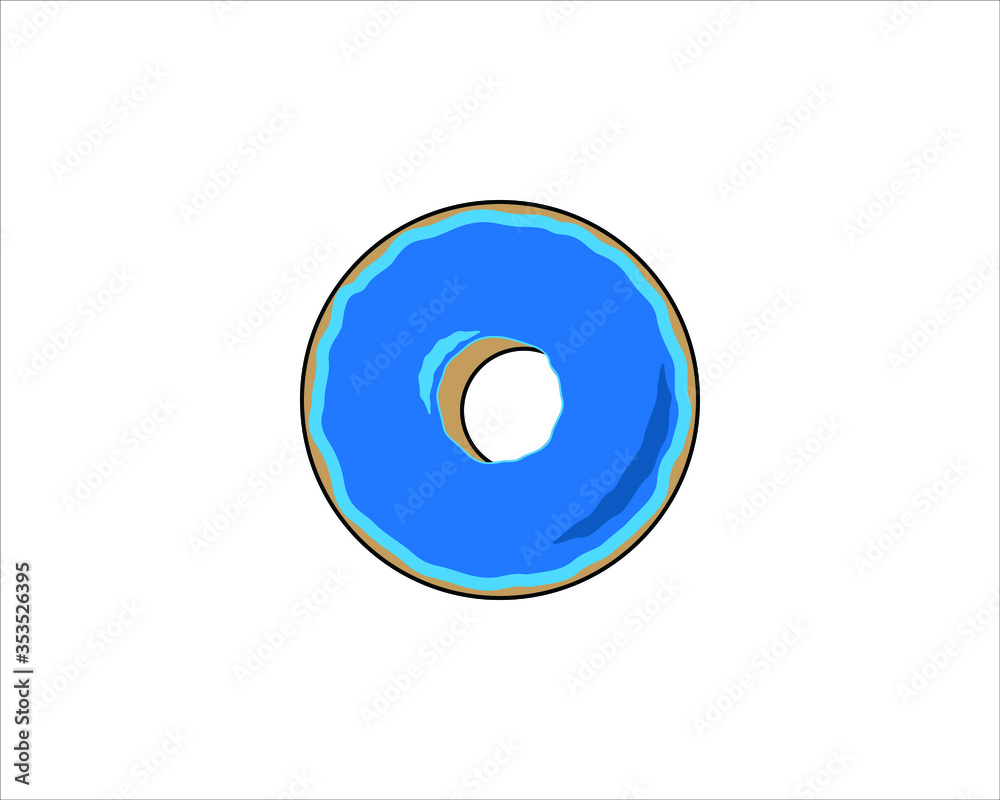 Blueberry flavored donuts vector illustration, with background white, simple look style Blueberry flavored donuts vector illustration, with background white, simple look style