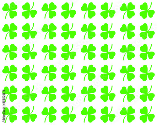 Green shamrock vector seamless pattern