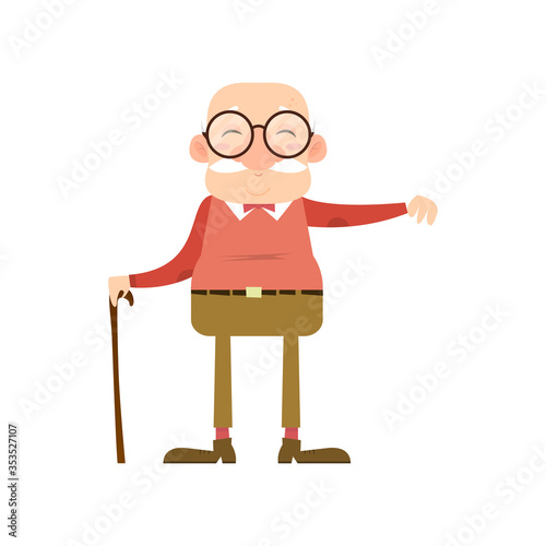 Isolated old man image